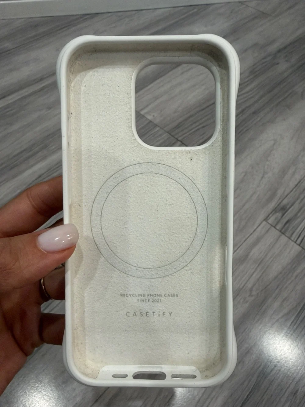 Casetify White Ripple Texture iPhone 16 Pro Case - Wave Pattern Protective Cover